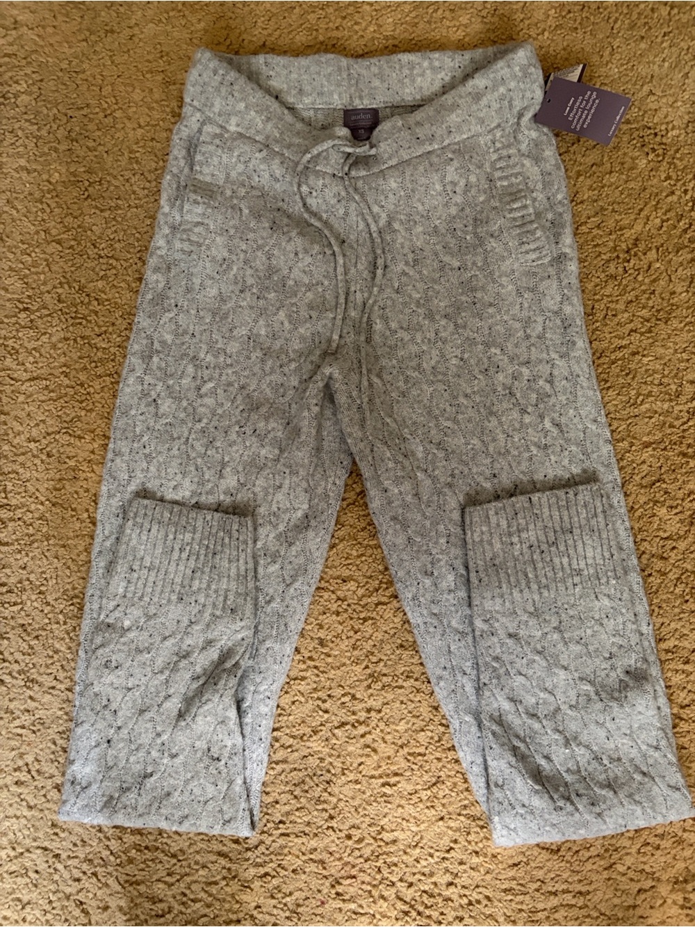 Auden Gray Cable Knit Women’s Joggers NWT
